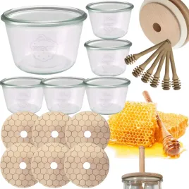 sloiki-na-miod-weck-zestaw-sloikow-do-miodu-z-nabierakiem-370ml-w3-6szt-eko