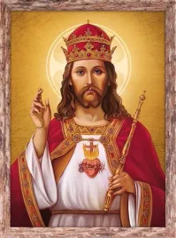 obraz-religijny-chrystus-krol-rama-brazowa-z-przetarciami-50-cm-x-70-cm