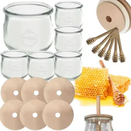 sloiki-na-miod-weck-zestaw-sloikow-do-miodu-z-nabierakiem-370ml-w5-6szt-eko