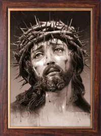 obraz-jezus-umeczony-rama-drewniana-ze-zlotym-paskiem-30-cm-x-40-cm