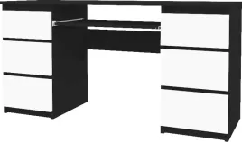 biurko-komputerowe-6-szuflad-130cm-czarny-bialy
