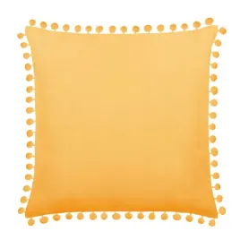 poszewka-na-poduszke-z-pomponami-dekoracyjna-45x45-fluffy-musztardowa