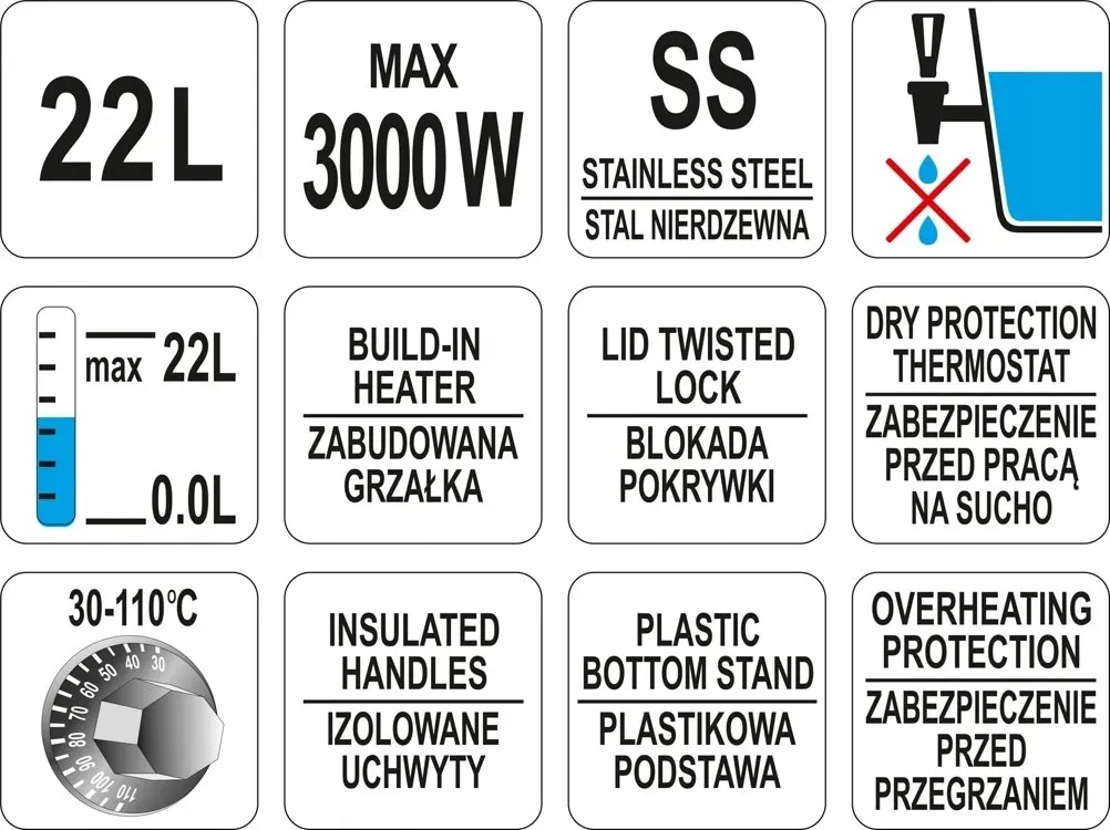 warnik-do-wody-22-l-3000w-yato
