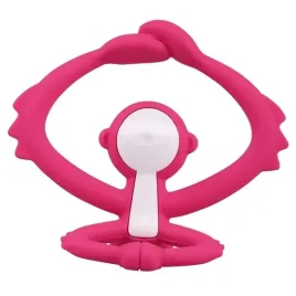 mombella-gryzak-silikonowy-elastyczny-zabawka-malpka-dark-pink