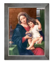 rysunek-matka-boza-i-dzieciatko-jezus-rama-srebrna-50-cm-x-70-cm