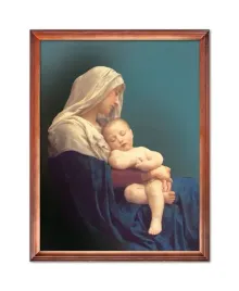 rysunek-matka-boza-i-dzieciatko-jezus-rama-drewniana-30-cm-x-40-cm