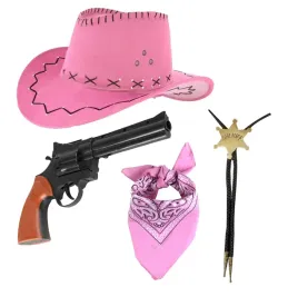 zestaw-stroj-kowbojki-kapelusz-rozowy-bandama-rewolwer-naszyjnik-odznaka