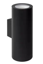 kinkiet-scienny-reflektorek-zewnetrzny-czarny-okragly-gora-dol-2-pkt-lucide