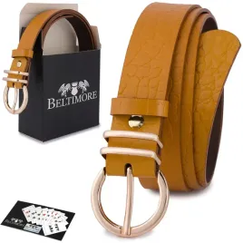 skorzany-pasek-damski-do-spodni-sukienki-skora-croco-zolta-3-cm-beltimore