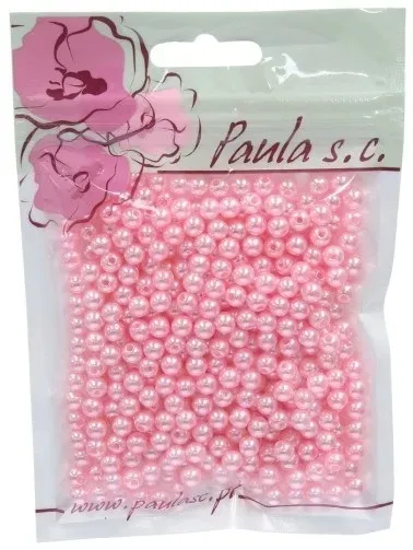 JASNORÓŻOWE KORALIKI PEREŁKI PERŁOWE Z DZIURKĄ 6MM 50g 400SZT RÓŻOWE KORALE