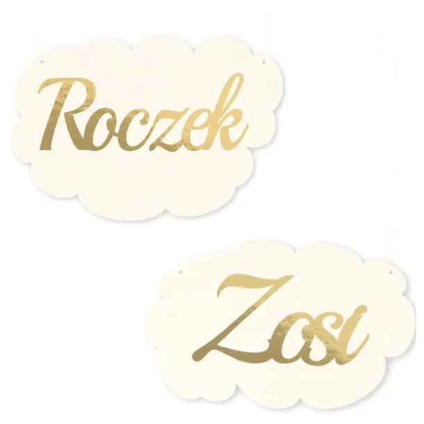 Baner na ROCZEK napis ZŁOTY z PERSONALIZACJĄ dekoracje na ścianę urodzinowe