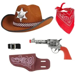 zestaw-kapelusz-kowboj-brazowy-dzieciecy-szeryf-bandama-rewolwer-kabura