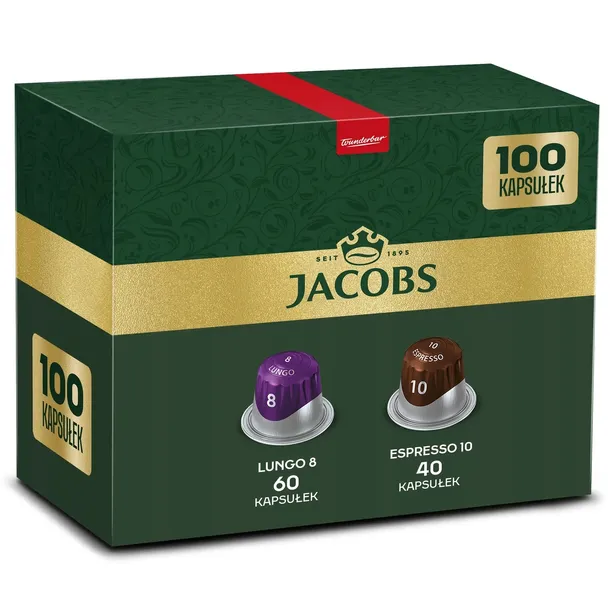 Kapsułki do Nespresso Jacobs Lungo 8 oraz Espresso 10 - 100 szt