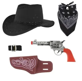 zestaw-duzy-kapelusz-kowboj-czarny-bandama-rewolwer-kabura