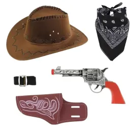 stroj-zestaw-kapelusz-kowboj-brazowy-dzieciecy-bandama-rewolwer-kabura