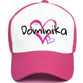 czapka-z-daszkiem-rozowa-dziecieca-na-lato-serce-milosc-z-imieniem-kreator