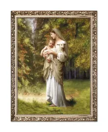 obraz-matka-boza-i-dzieciatko-z-barankiem-rama-z-ornamentem-50-x-70-cm