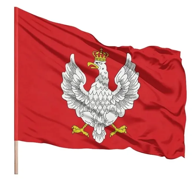 MOCNA Flaga Polski Godło Czerwona Historyczna 1918-1919 112x70 CM TUNEL