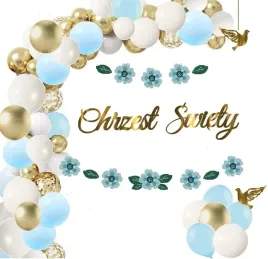chrzest-balony-luk-dekoracje-baner-kwiaty-blekitne