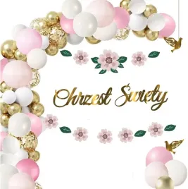 chrzest-balony-luk-dekoracje-baner-kwiaty-roz
