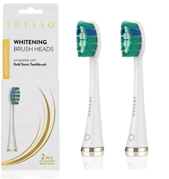 Końcówki do szczoteczki sonicznej SEYSSO GOLD Whitening White białe 2 szt.