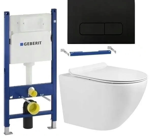 ZESTAW WC STELAŻ PODTYNKOWY GEBERIT BASIC UP100 DELTA MUSZLA ARBO SLIM RIM