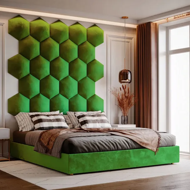 panele-scienne-tapicerowane-heksagon-26x30cm-magic-velvet-2291-kolor-obicia-odcienie-zieleni