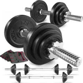 hantle-zeliwne-2x10kg-30mm-zestaw-z-przedluzanym-gryfem-regulowane