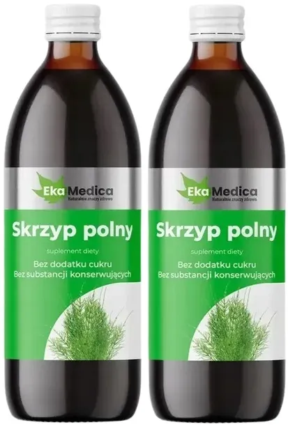 2 sztuki Skrzyp Polny 0,5L EkaMedica Wzmocnienie włosów Praca wątroby
