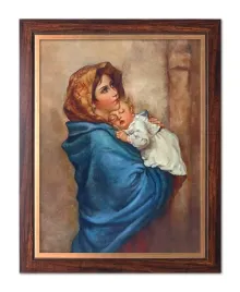 obraz-matka-boza-cyganka-z-dzieciatkiem-rama-zloty-pasek-30-cm-x-40-cm