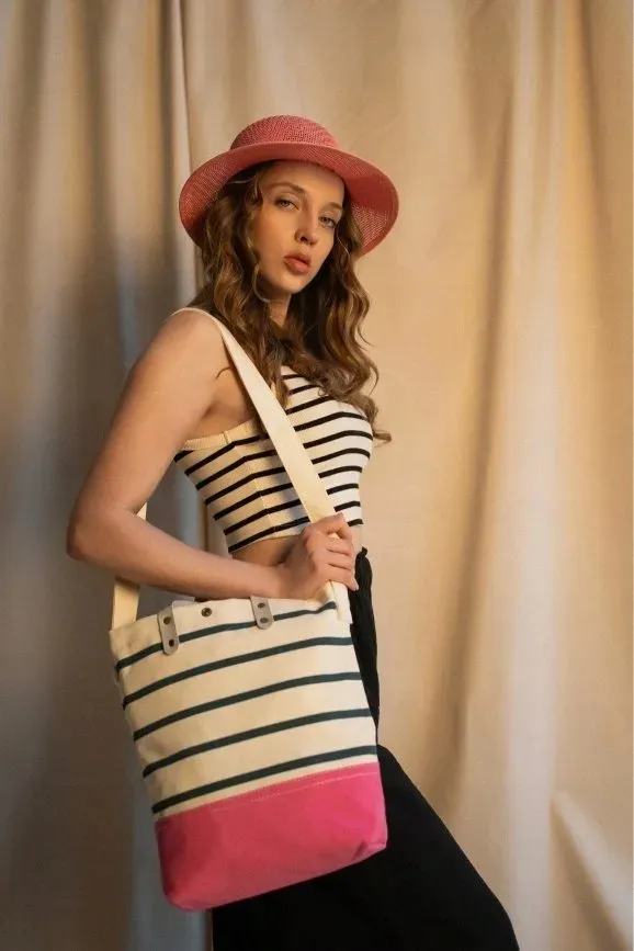 torba-casual-stripes-ecru-stan-nowy