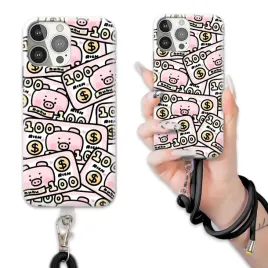 etui-czarny-sznurek-do-iphone-13-pro-obudowa-swinki-piggy-zabawne-wzory