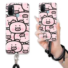 etui-czarny-sznurek-do-oppo-a53s-obudowa-swinki-piggy-zabawne-top-wzory