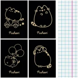 pusheen-zeszyt-a5-60-kartek-w-kratke-laminowany-kotek-zestaw-4w1-unipap
