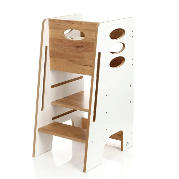 Kitchen Helper pomocnik kuchenny Montessori Kids Helper biało-dębowy KH-340