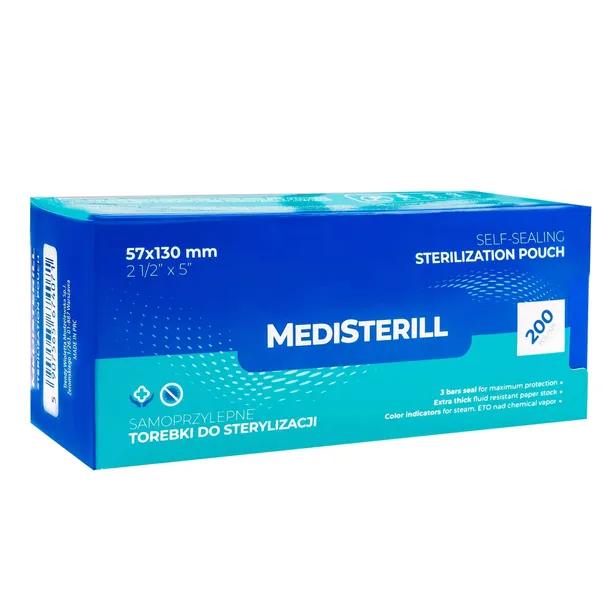 Torebki Do Sterylizacji 57x130 mm Autoklaw Samoprzylepne Clavier - 200 Szt.