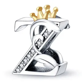 zawieszka-srebro-925-charms-koralik-korona-litera-z