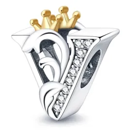 zawieszka-srebro-925-charms-koralik-korona-litera-v