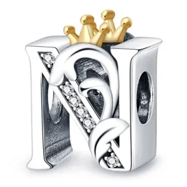 zawieszka-srebro-925-charms-koralik-korona-litera-n