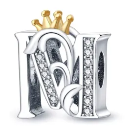 zawieszka-srebro-925-charms-koralik-korona-litera-m