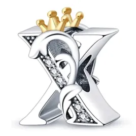 zawieszka-srebro-925-charms-koralik-korona-litera-x