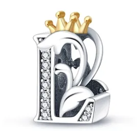 zawieszka-srebro-925-charms-koralik-korona-litera-l