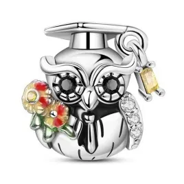 zawieszka-srebro-925-charms-koralik-sowa-z-czapka-absolwenta-biret-i-kwiaty
