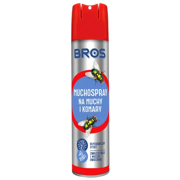 BROS MUCHOSPRAY PREPARAT ŚRODEK SPRAY NA MUCHY KOMARY MOLE OWADY 400ML