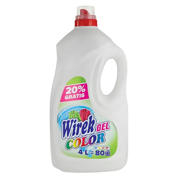 WIREK GEL COLOR Płyn do Prania Kolorów ŻEL 4L Kolor Chroni Kolorowe Ubrania
