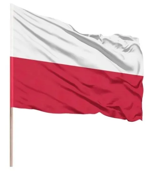 Flaga Polski Polska Narodowa 80x50 CM TUNEL NA KIJ DRZEWIEC PRODUCENT