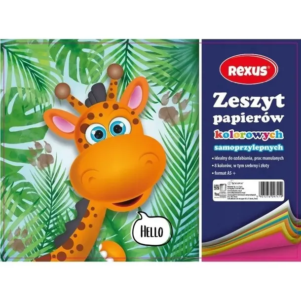 BENIAMIN ZESZYT PAPIERÓW KOLOROWYCH SAMOPRZYLEPNYCH A5plus 8 arkuszy