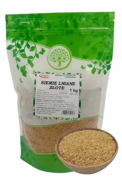 SIEMIĘ LNIANE ZŁOTE LEN ZŁOCISTY 1 kg budwigowe