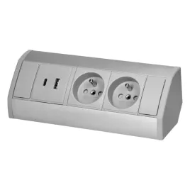 or-gm-9039-g-gniazdo-meblowe-podszafkowe-szaro-srebrne-2x2p-z-usb-a-c-orno