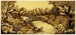 makatka-na-sciane-dywan-ozdobny-pejzaz-jak-obraz-mostek-bezowy-100x210-cm